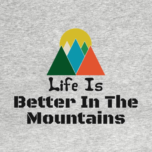 Life Is Better In The Mountains light Colorful Retro Vintage Sunset Red Orange Yellow Triangle by Musa Wander